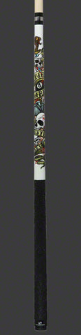 Players Live Hard Play Hard D-GFB Blue/White/Black Anarchy Skulls with Mz Multi-Zone Grip Cue 
