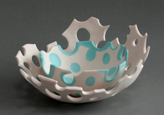 Vivienne Saunders Speedwell Blue set of Parian Bowls