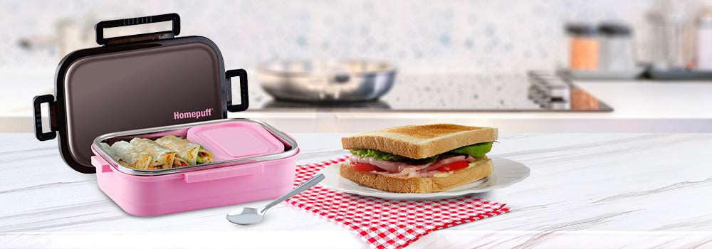 Homepuff Insulated Stainless Steel Lunch box set 1.7L