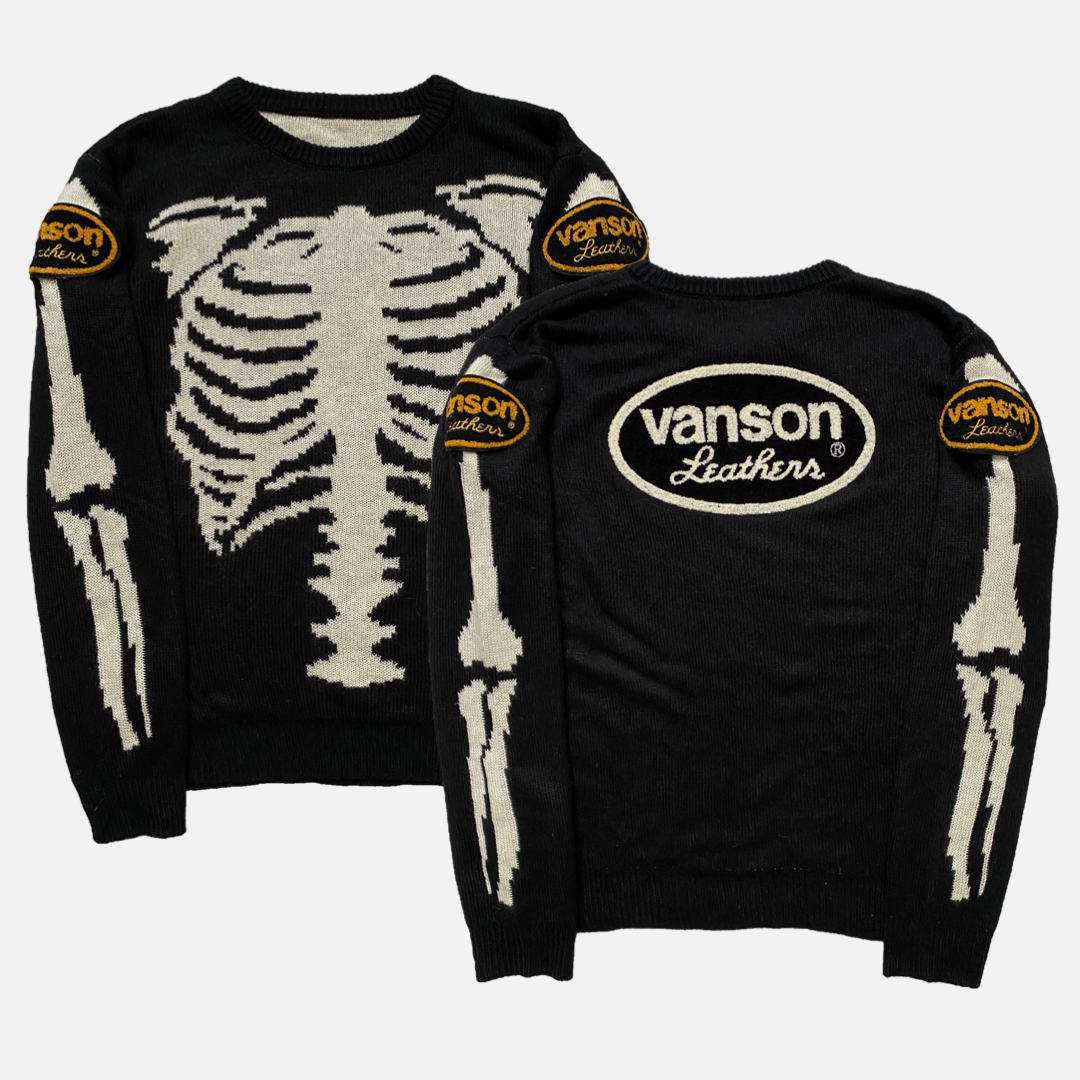 vanson leather skeleton hoodie