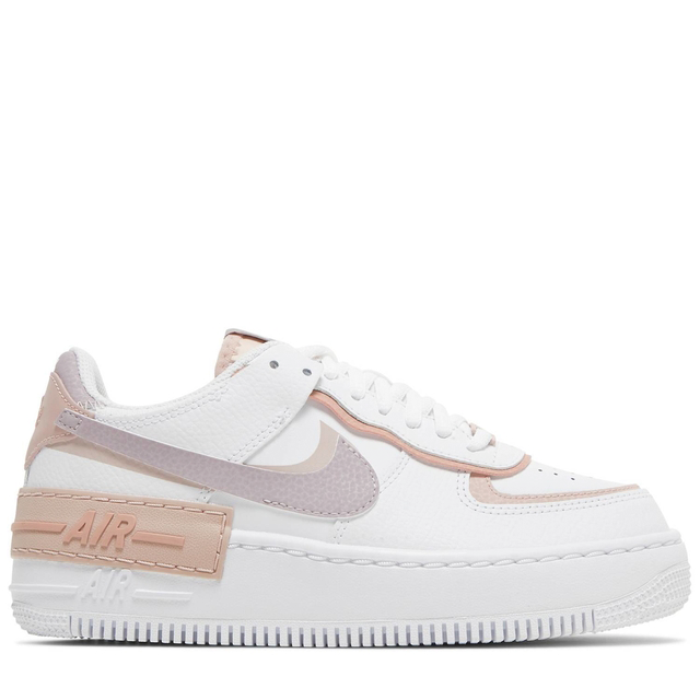 nike air force 1 shadow sneakers in white/amethyst ash