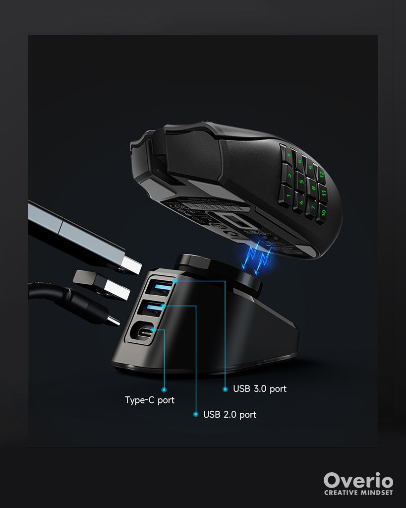 Bemærk venligst svimmel Grusom Mouse charging dock Razer Logitech Wireless Mouse RGB | Overio