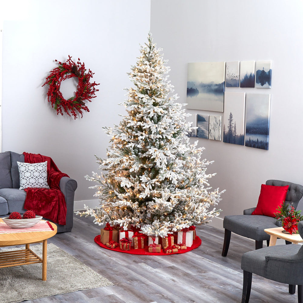 flocked fraser fir christmas tree