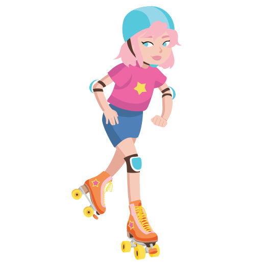 roller skating girl clipart