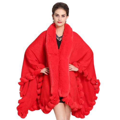 Abrigo poncho de invierno para mujer