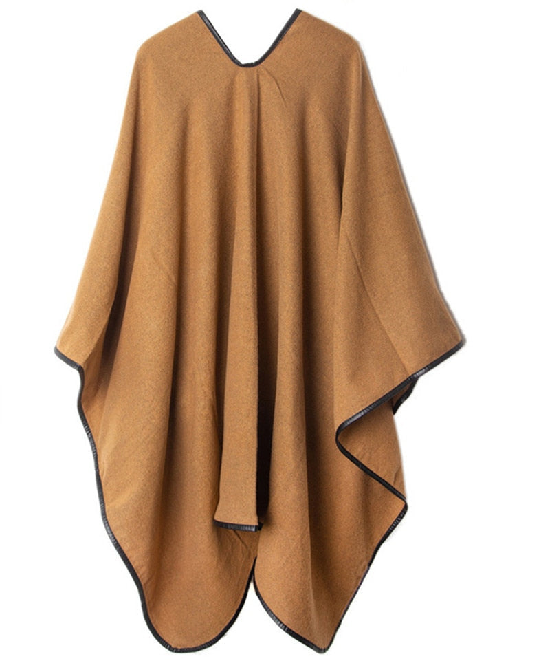 Poncho a cuadros para mujer