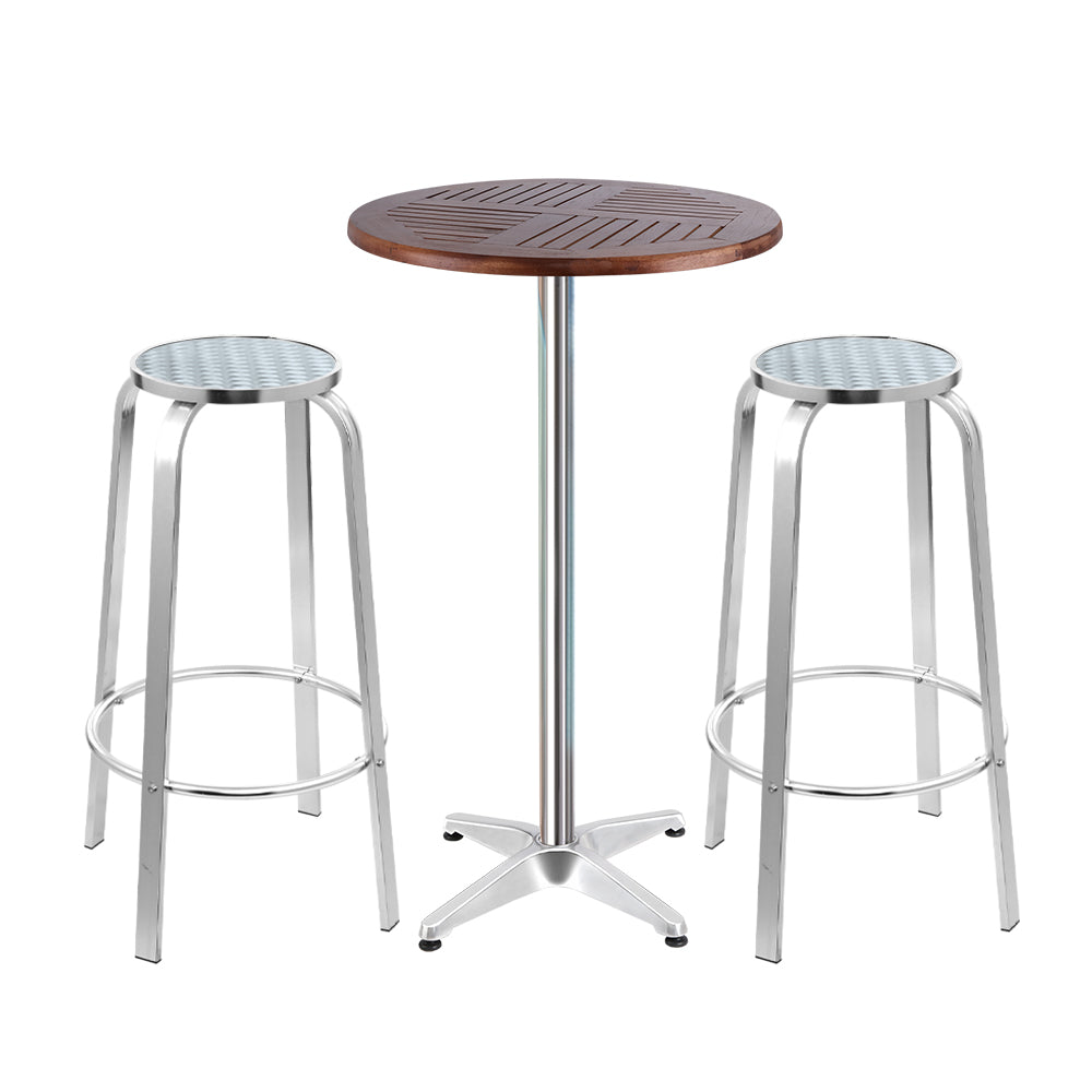 aluminium lightweight chrome bistro sets