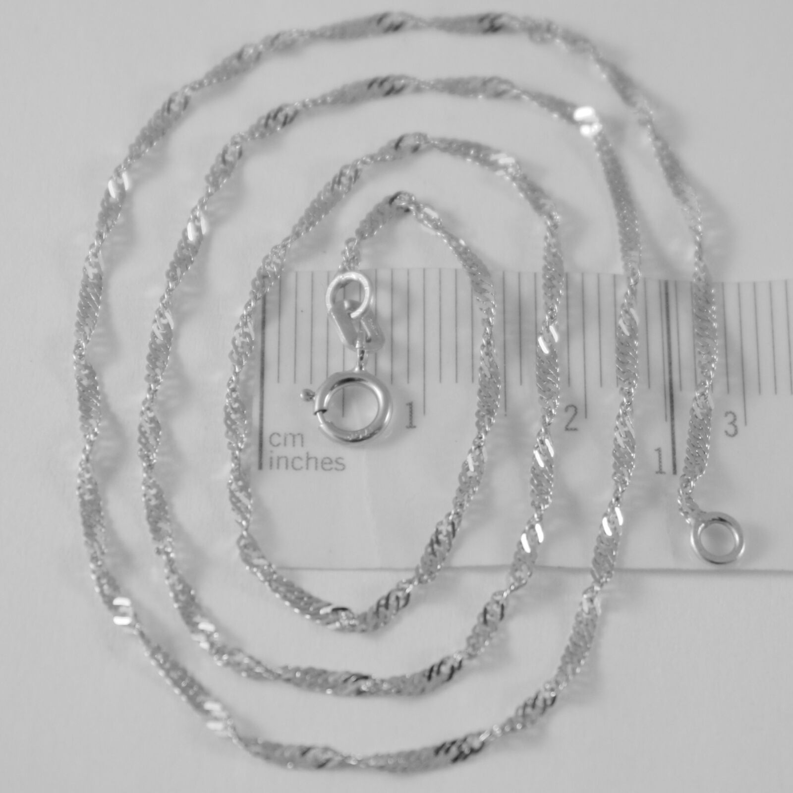 18 inch white gold rope chain