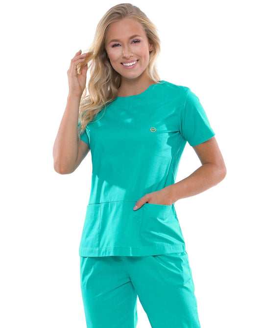 Scrub Confort Feminino Tiffany - jalecos-mania Algodão Com Elastano, Bordado, Feminino, Jalecos Mania, Pijama Cirúrgico, Scrubs, Tiffany