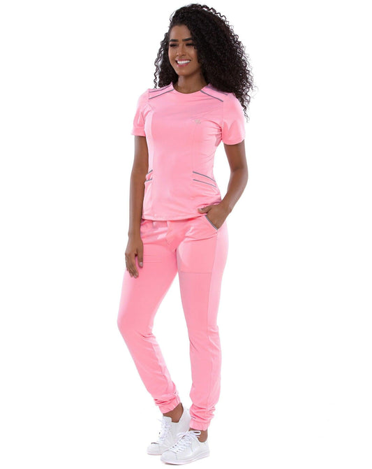 Scrub Slim Soft Rosa Blush - jalecos-mania Feminino, Jalecos Mania, Malha Tecnológica, Pijama Cirúrgico, Rosa, Scrubs