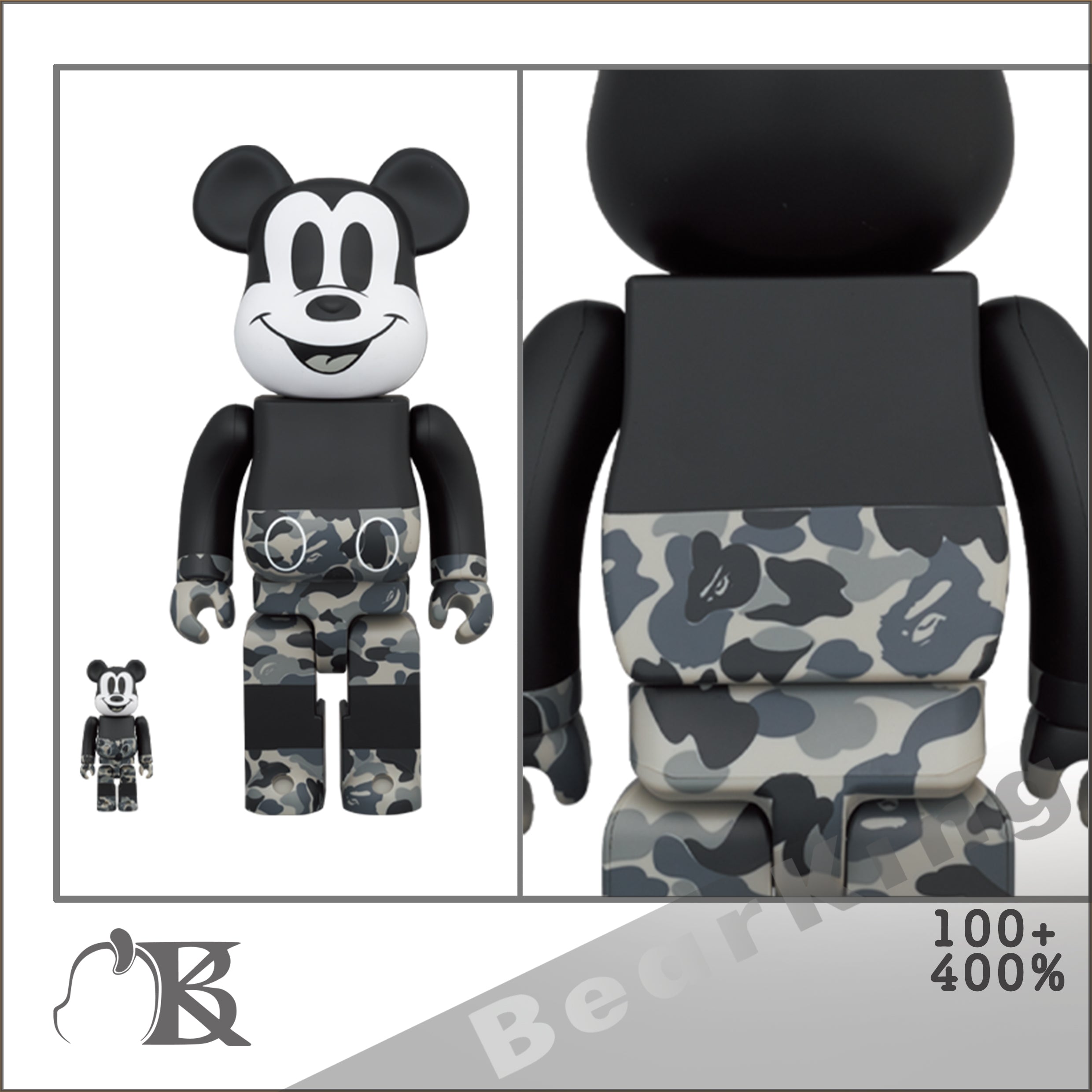 BE@RBRICK BAPE®MICKEY MOUSE 100% & 400%