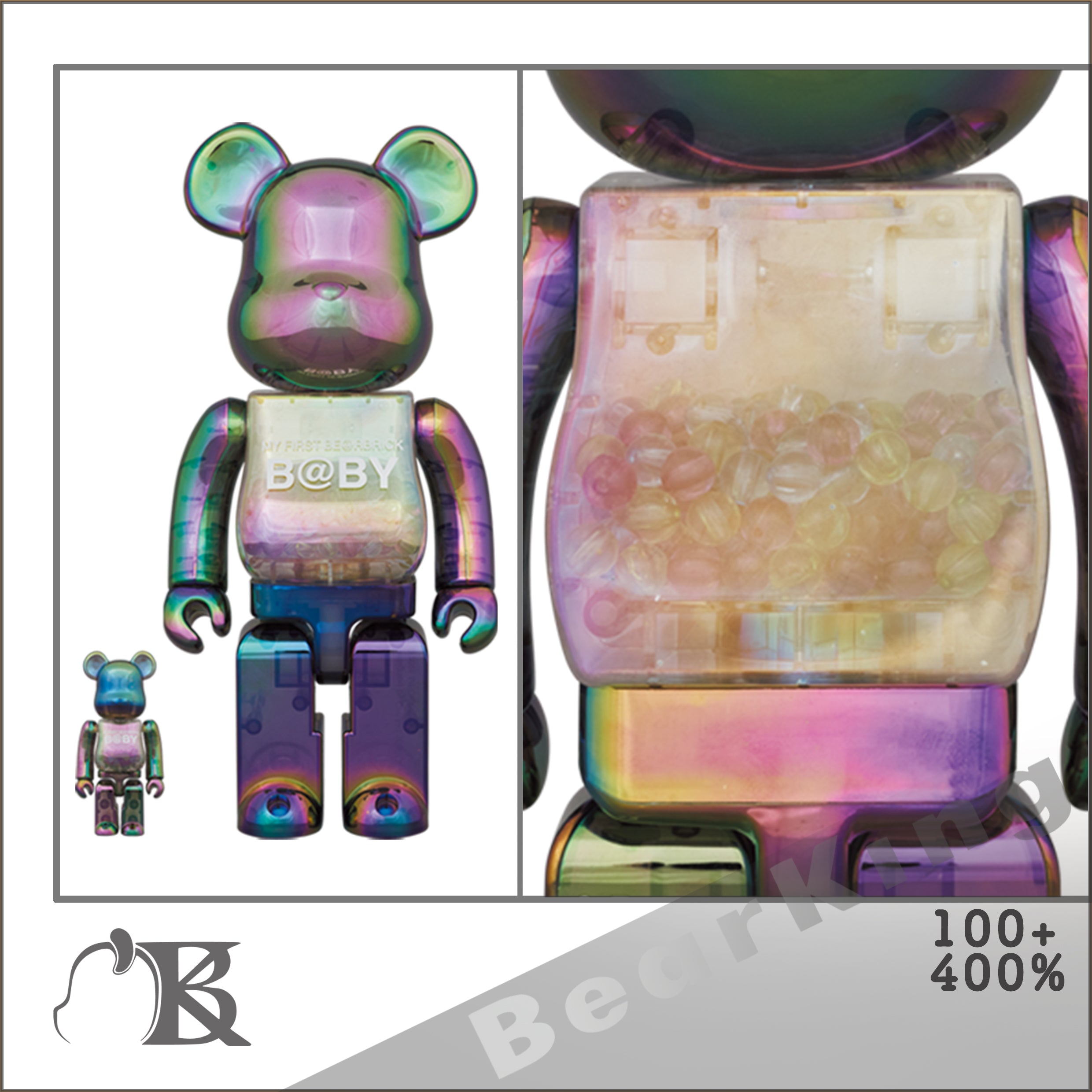 MY FIRST BE@RBRICK B@BY CLEAR BLACK CHROME Ver. 100