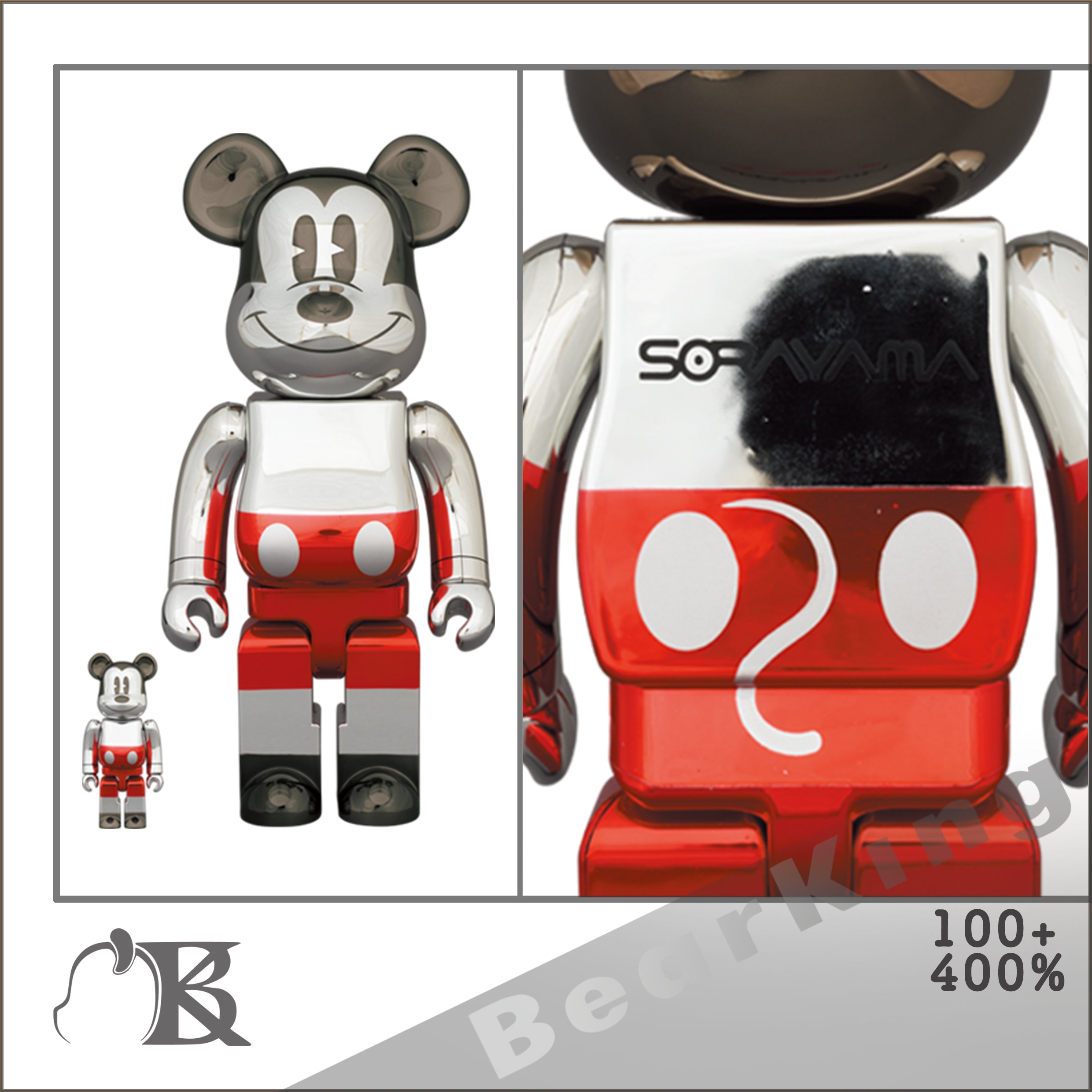 BE@RBRICK FUTURE MICKEY (2nd COLOR Ver.) 100％ & 400
