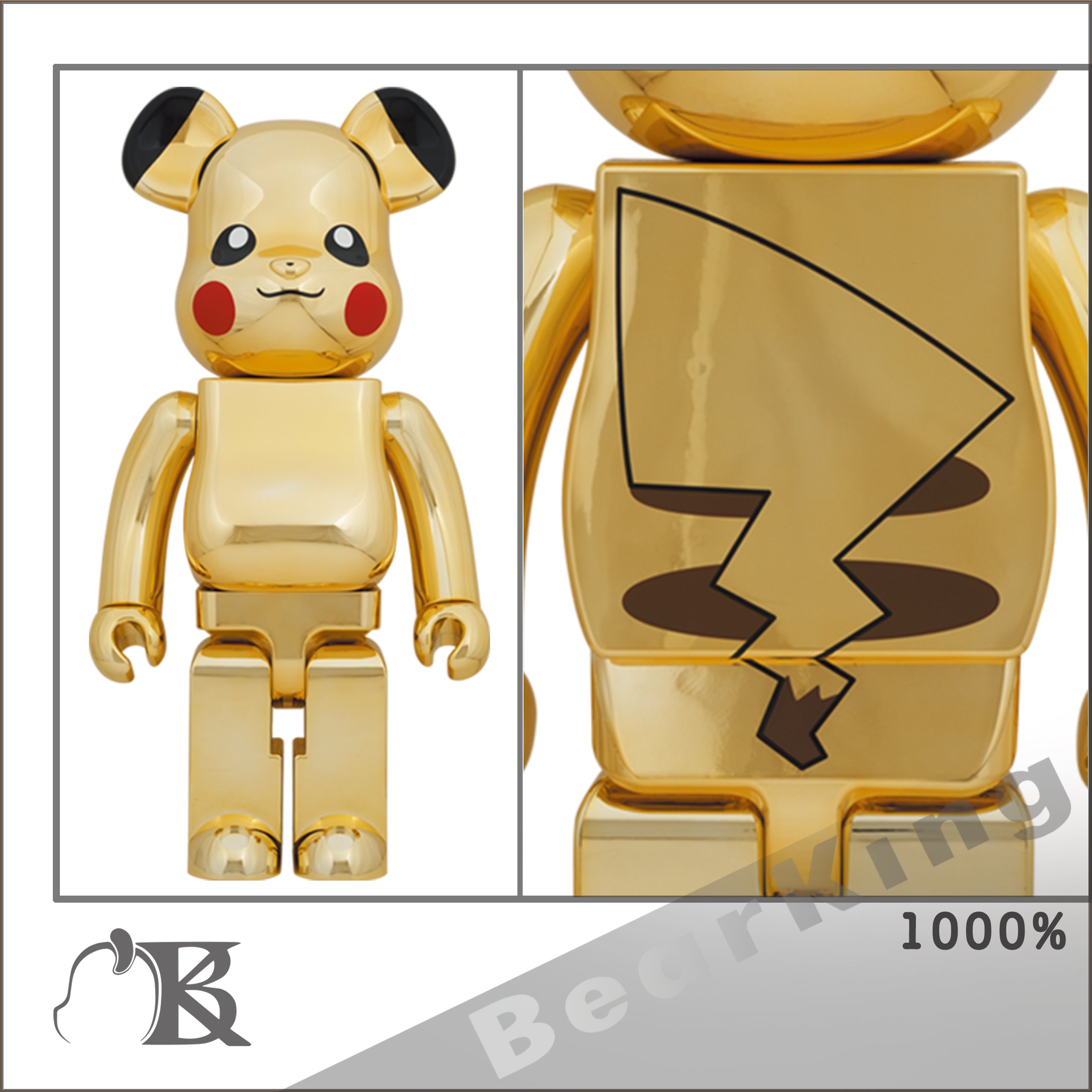 BE@RBRICK ピカチュウ GOLD CHROME Ver. 1000%