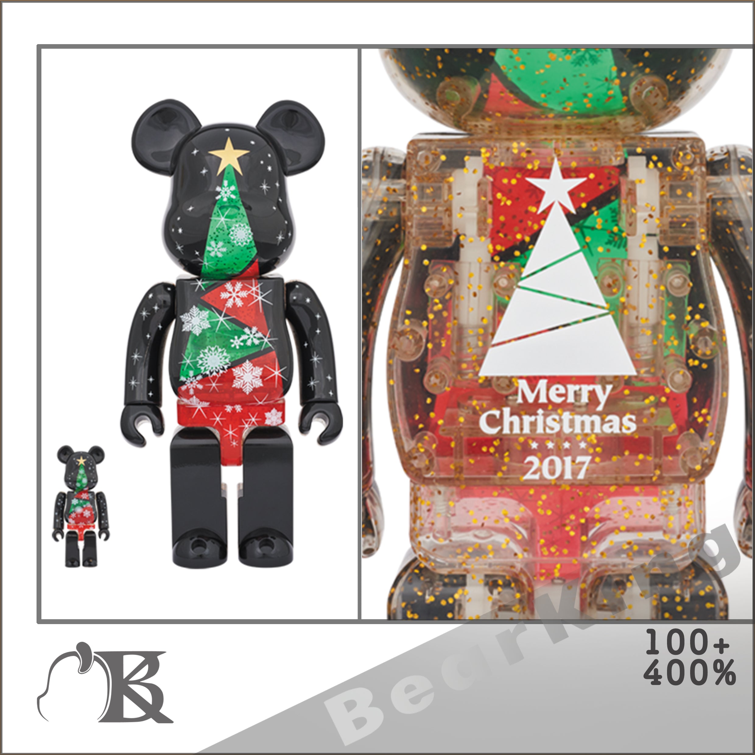 BE@RBRICK 100％ & 400％セット2017 Xmas Stained-glass tree Ver.2 聖誕