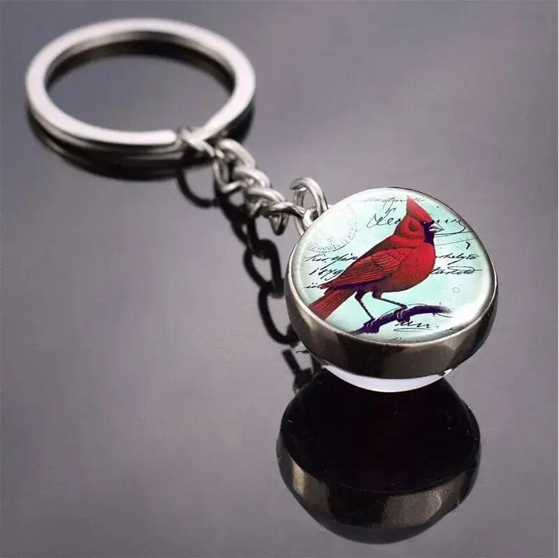 Animal Keychain Double Side Glass Ball Key Chain Custom Items