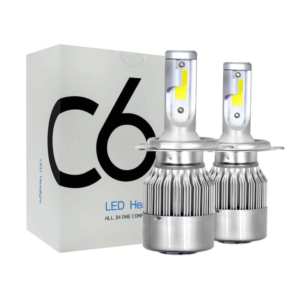 LED Head C6 series Kit H4 H7 6000K White Fog Light Bulbs Bright or Low Beam – ESSGOO