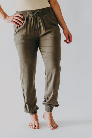 Tan Acid Wash Jogger