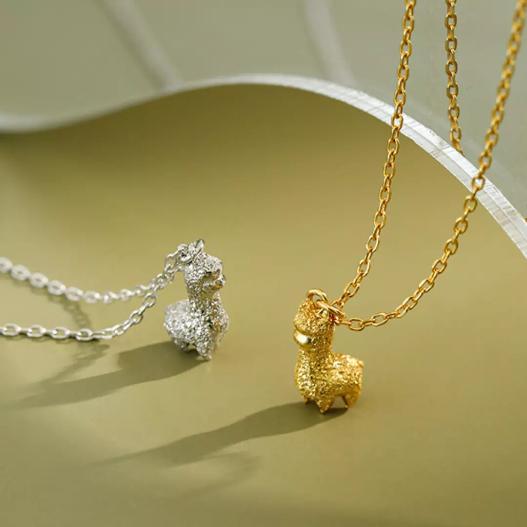 18k Gold Vermeil on Sterling Silver Cuteness Alpaca Pendant Necklace - Frigghk jewelry