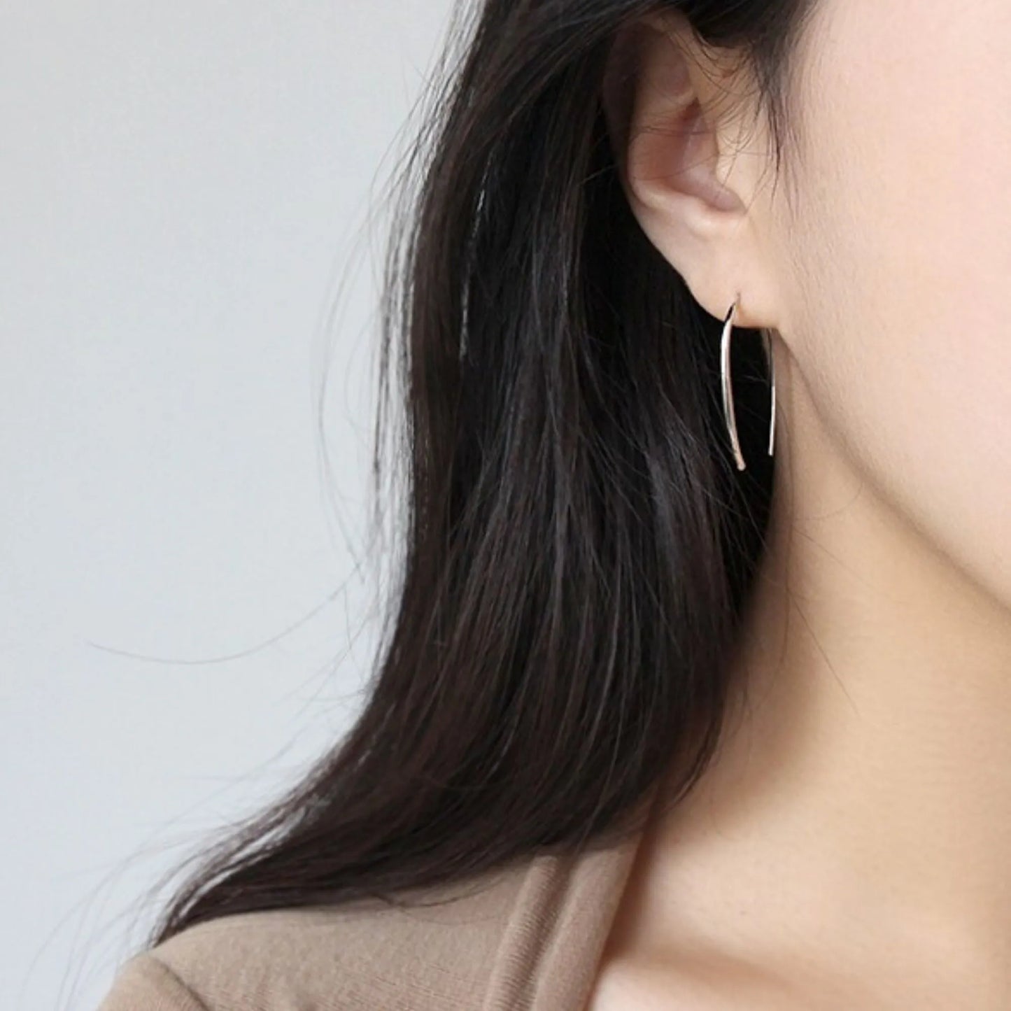 Modern Sterling Silver Open Hoop Earrings - Frigghk jewelry