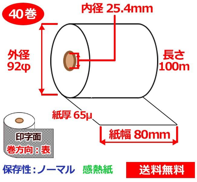 楽天市場 ノーマル保存サーマルレジロール 80×100m×1 小箱 20巻入