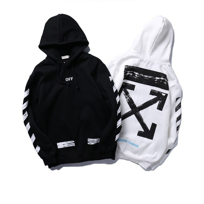 black off white seeing things hoodie