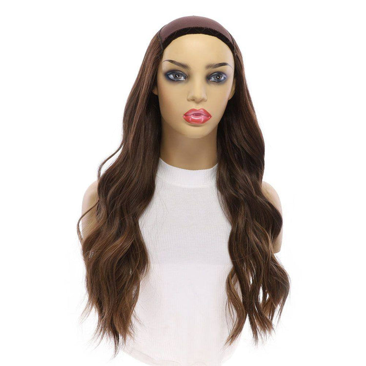 24" Hatfall Precut Medium Brown Babylight Premium Processed Remy Human Hair Wig OpenWefted,