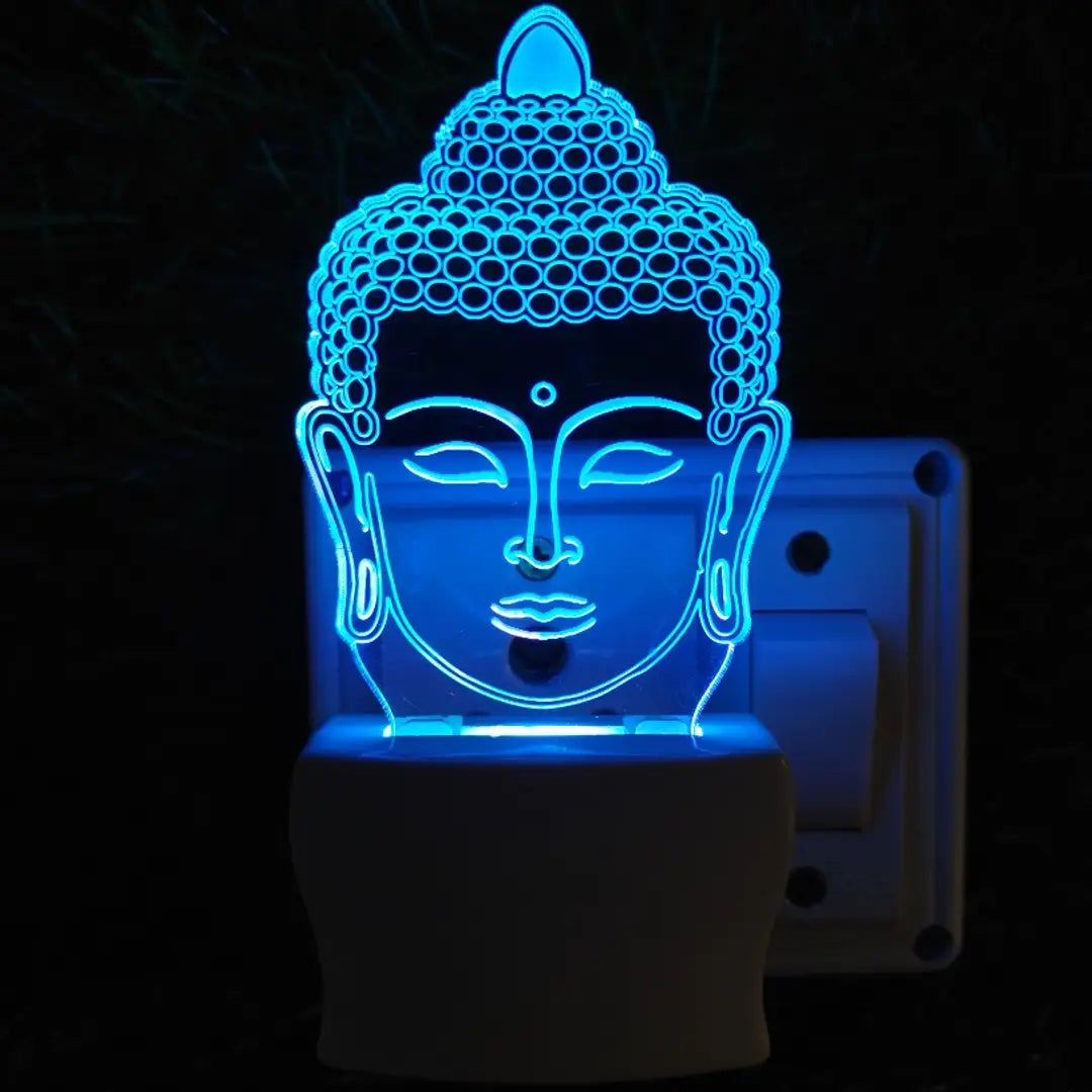 GOD BUDDHA 3D Optical Acrylic Night Lamp, 7 Colors RGB Auto Colour ...