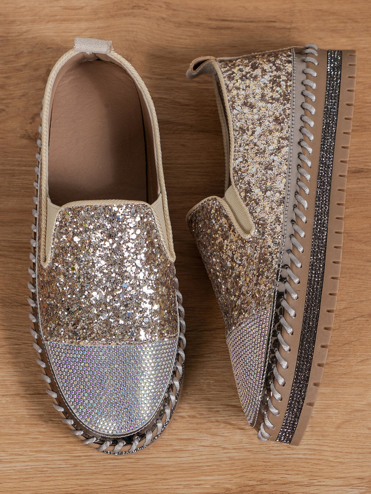 Befili Thick Soled Rhinestone Shoes