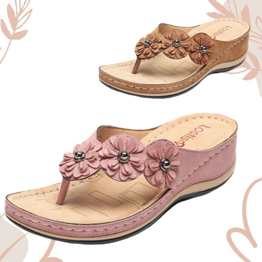 Belifi Lightweight Flowers Clip Toe Sandals