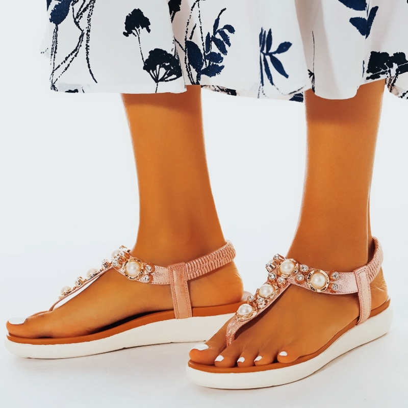 Belifi Comfortable Pearl On Cloud Sandals