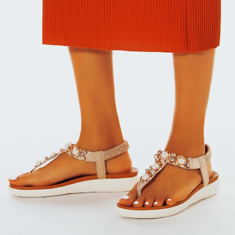 Belifi Comfortable Pearl On Cloud Sandals