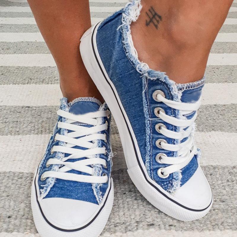 Women's Sneakers Floral Lace-up Canvas Sneakers