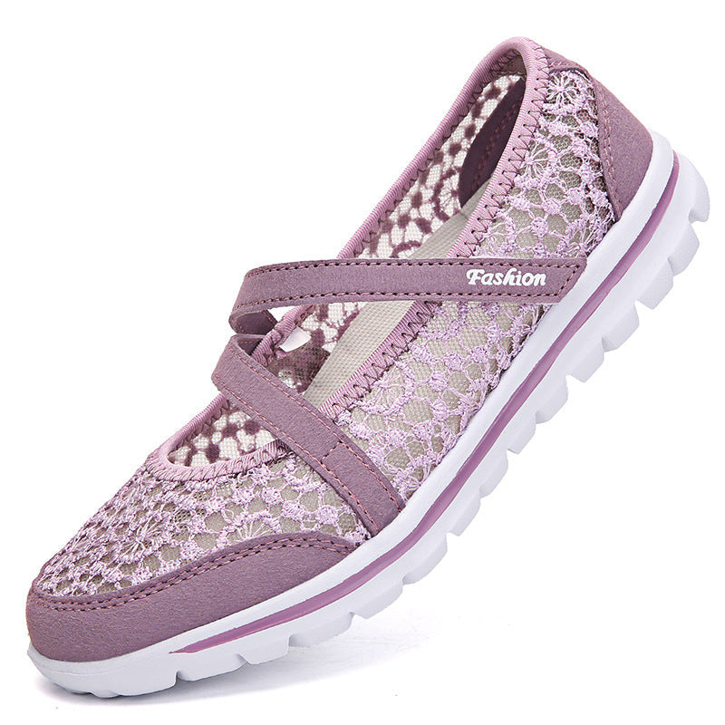 Belifi Lace Breathable Casual Flat Shoes