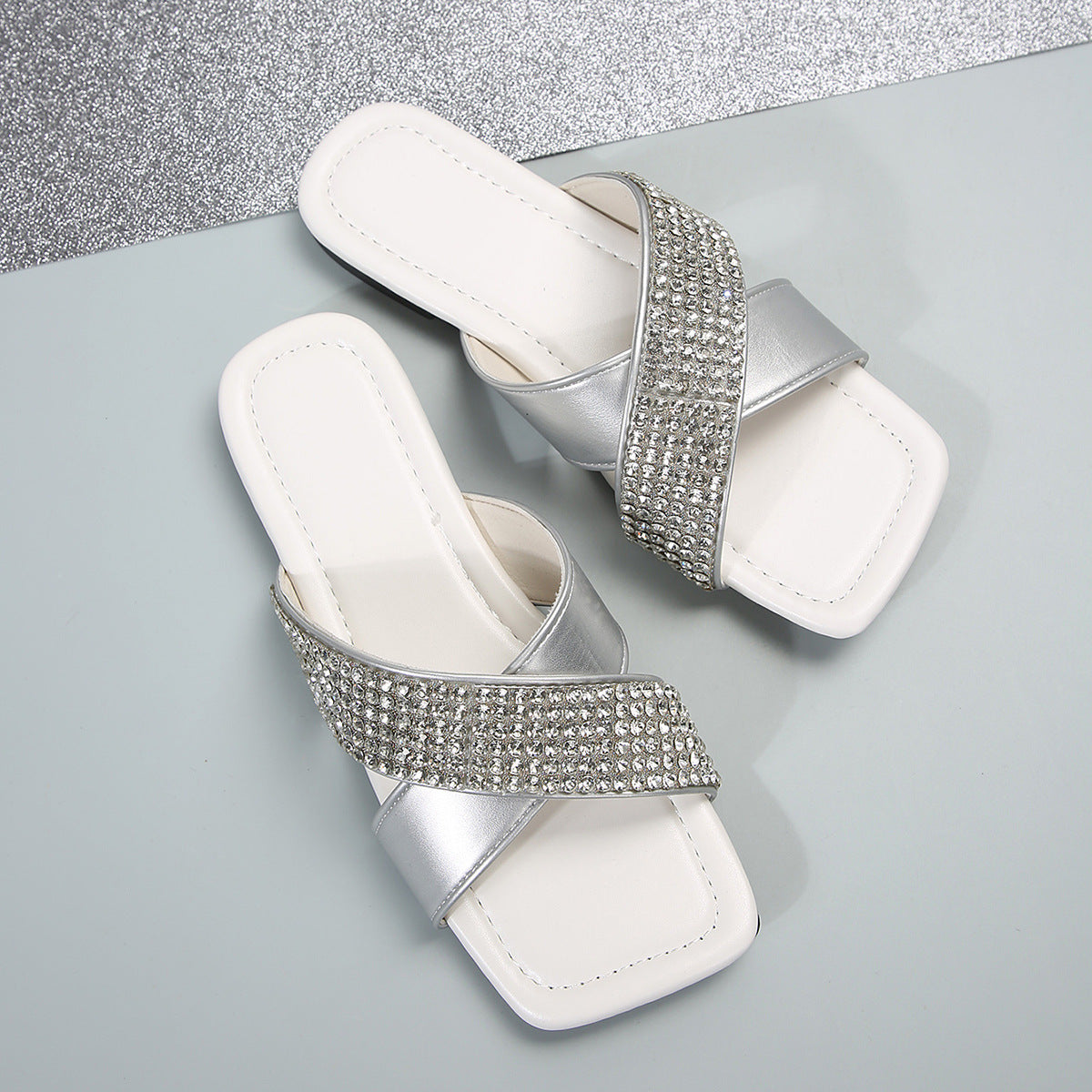 BelifiFlat Bottom Cross Water DiamondSlippers