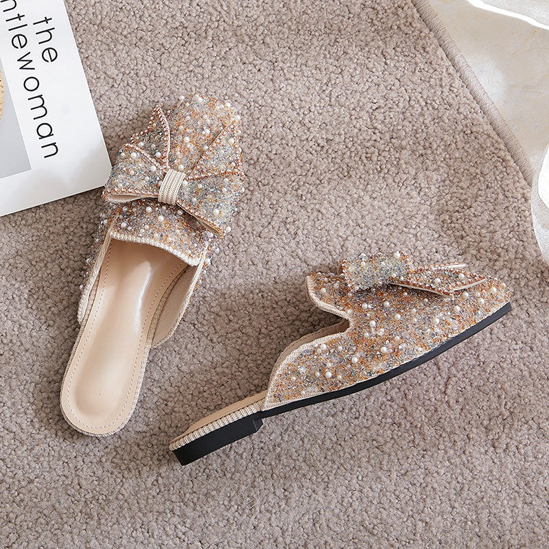 Belifi Fashion Flat Rhinestone Sandals