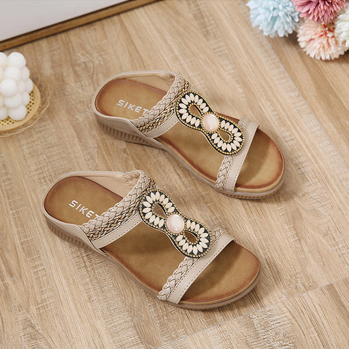 BelifiSandals Bohemian Rhinestone ComfortableHoliday Shoes BS04