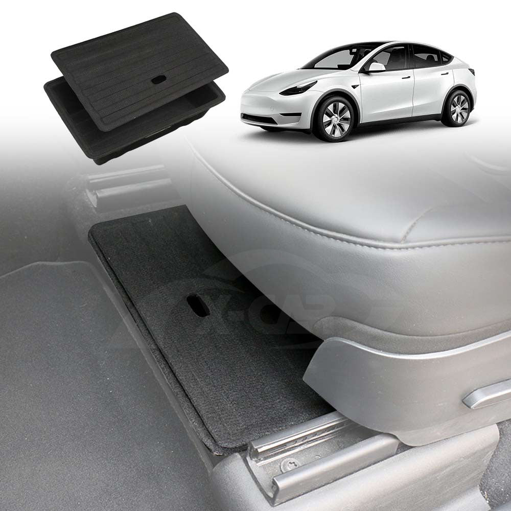 2PCS Under Seat Storage Box ABS Box front Seat Organizer for 2020 2021 2022 Tesla Model Y Accessories 