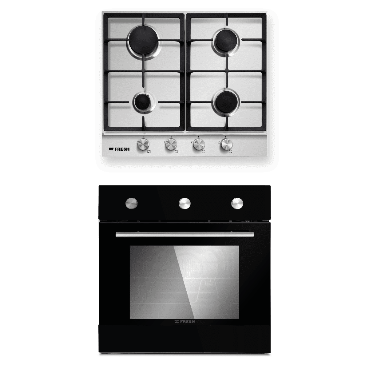 Fresh Set Of Built-In Gas Hob, 4 Burners and Electric Oven With Grill –  Electronic House