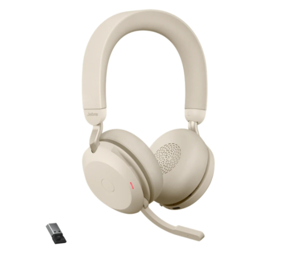 Jabra Evolve2 75, Wireless Headset, Link380A, MS Stereo, Beige