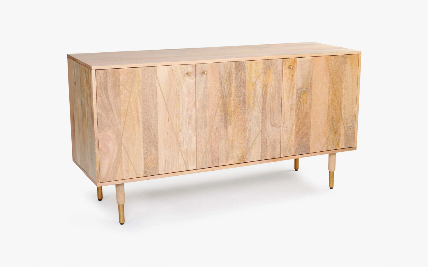 Sideboard with 2 doors made up of Mango Wood, Natural