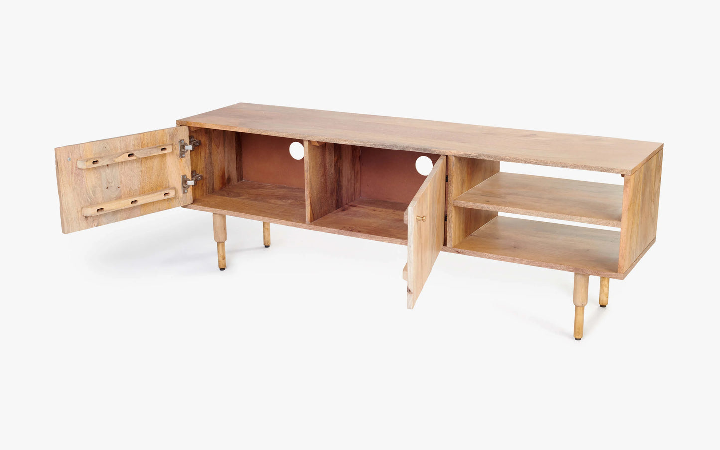 TV Cabinet with 2 drawers made up of Mango Wood, Natural