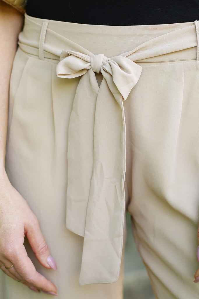 Tan Pants With Bow