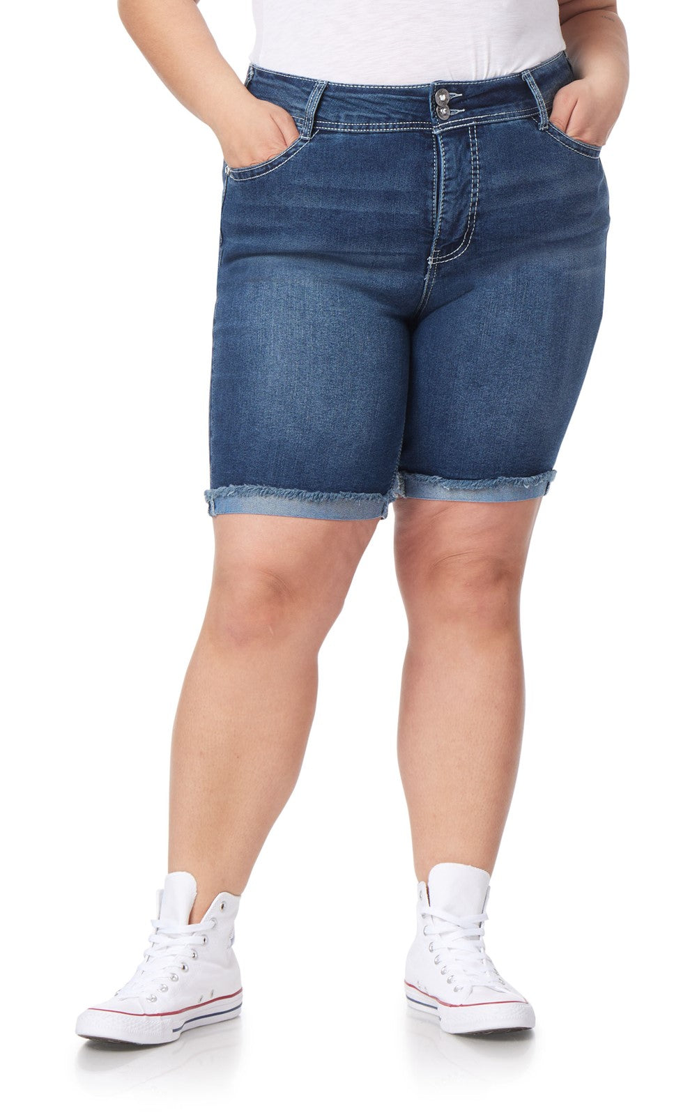 InstaStretch® Bling Luscious Curvy Bermuda Shorts – WallFlower Jeans