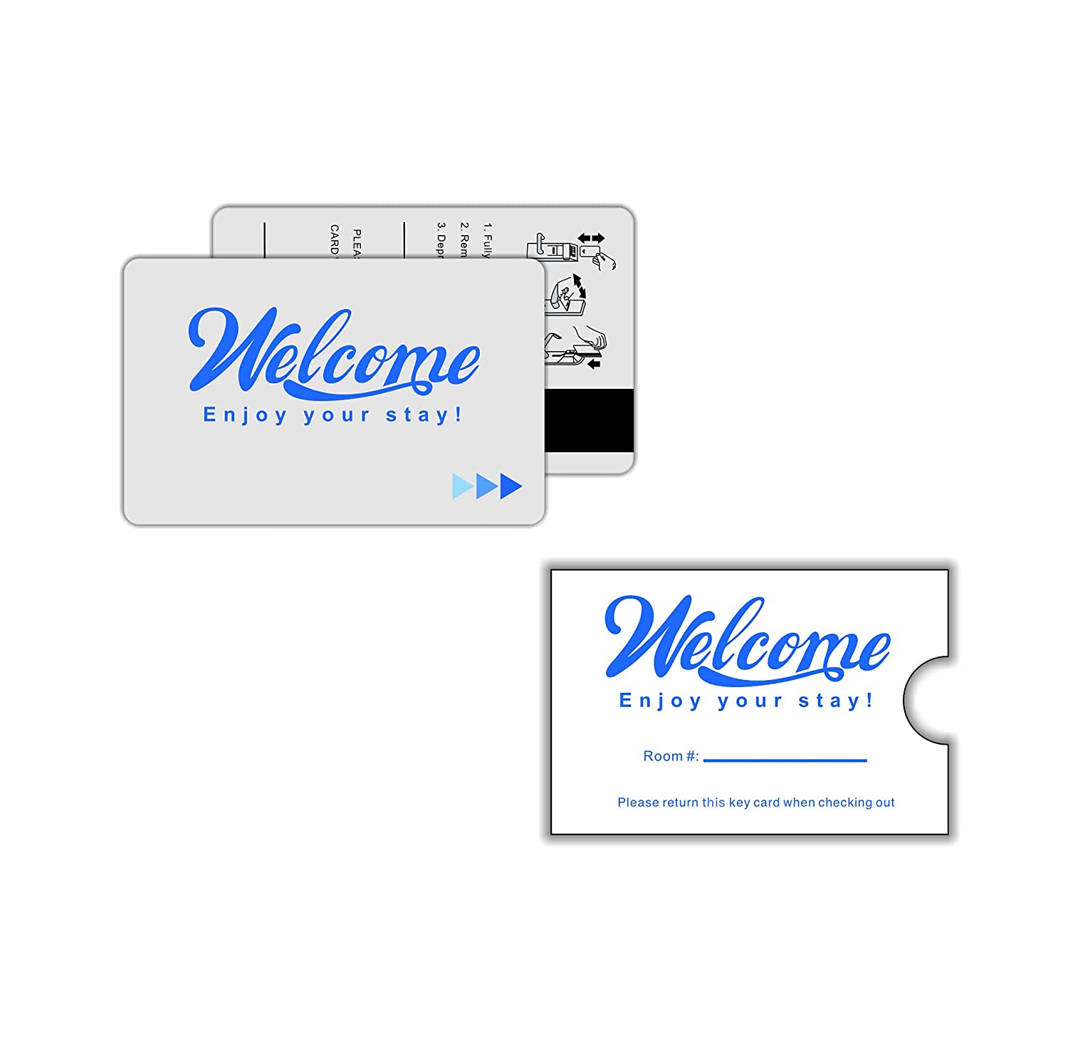 Gialer Hotel & Motel key cards key card with envelopes sleeve welcome enjoy your stay magnetic strip door card