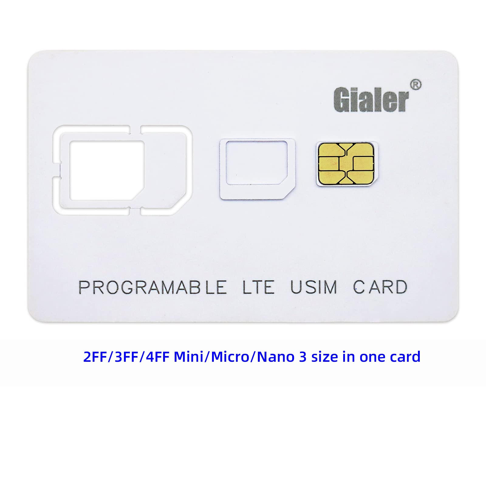 Gialer 10pcs Writable Programmable SIM Card 4G LTE WCDMA GSM Nano Micro 2FF 3FF 4FF Blank USIM Card