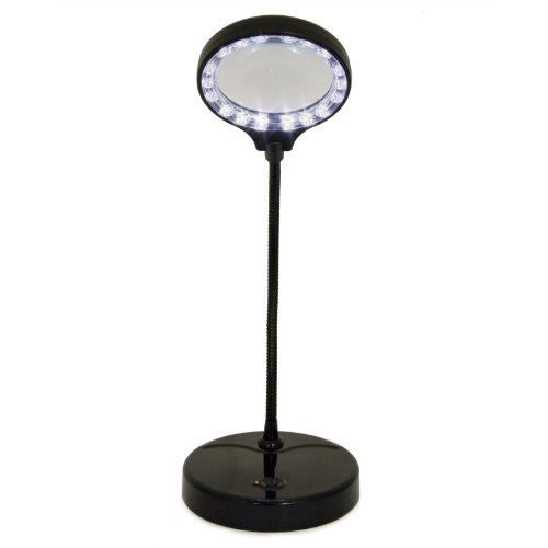 Battery Operated Lighted Magnifier With Flexible Gooseneck Mag