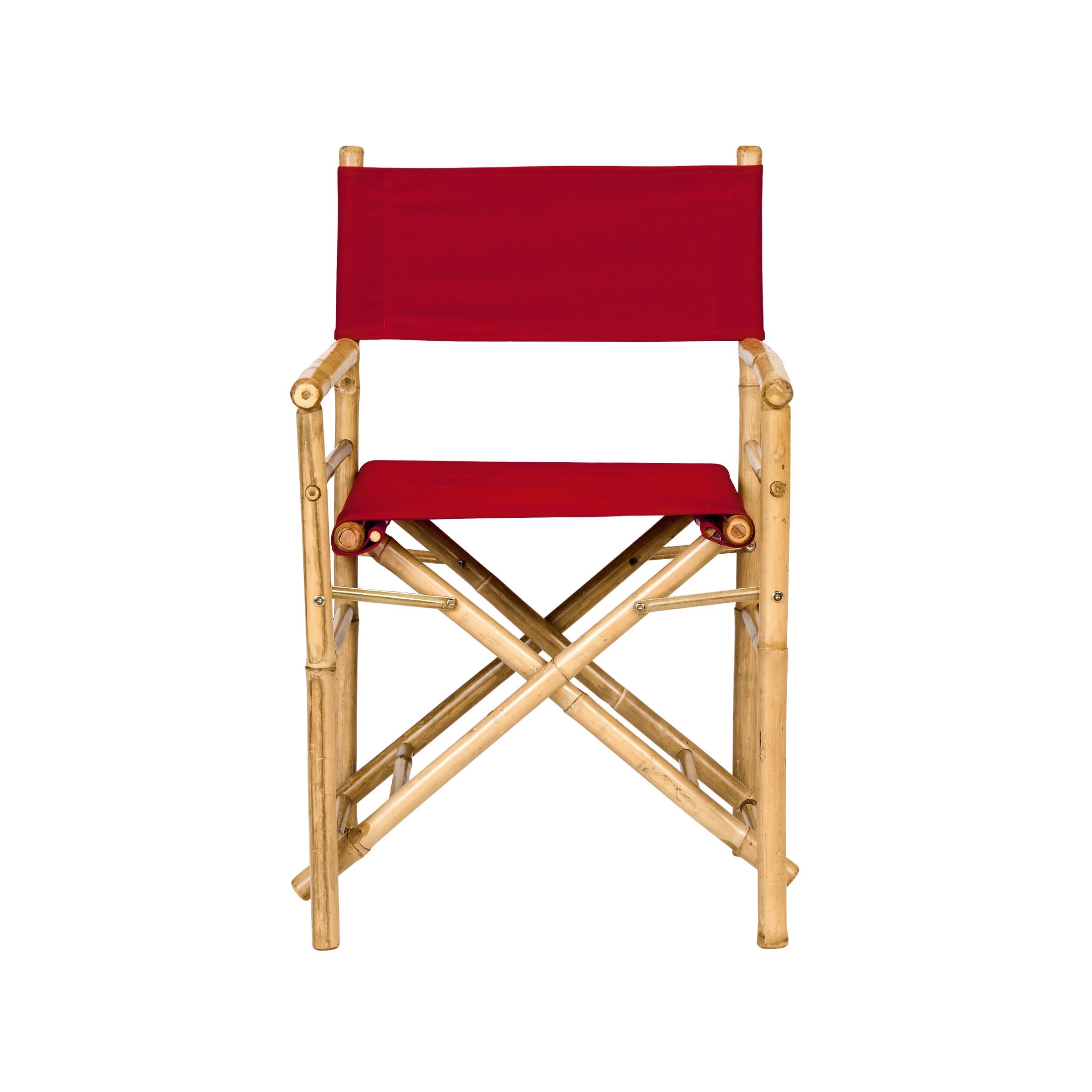 93x75x156 cm Cremefarbener Stuhl aus Bambus und Baumwolle Klappbarer Campingstuhl BUTLERS Bollywood Regiestuhl