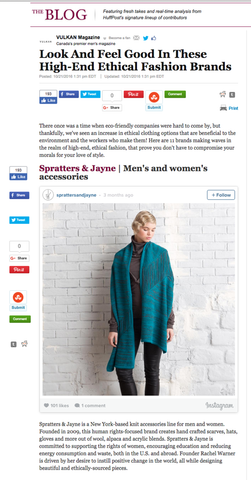 Spratters & Jayne Vulkan Mag Blog Huffington Post High End Ethical Brands
