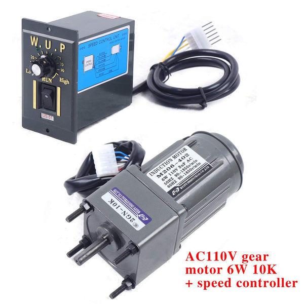 110V 6W AC Gear Motor Electric+Variable Speed Reduction Controller 1:10/ 0.42NM 